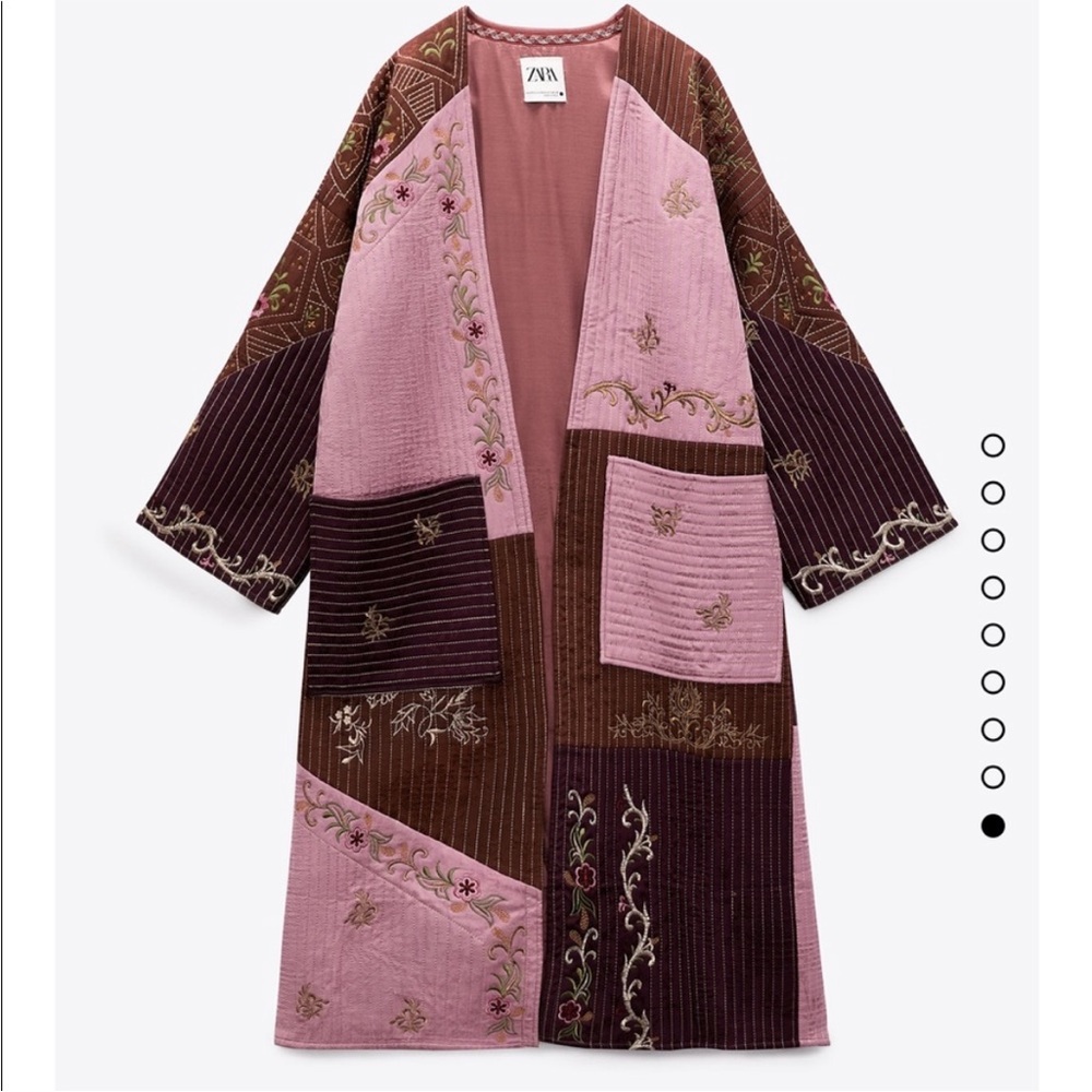 Zara embroidered kimono coat